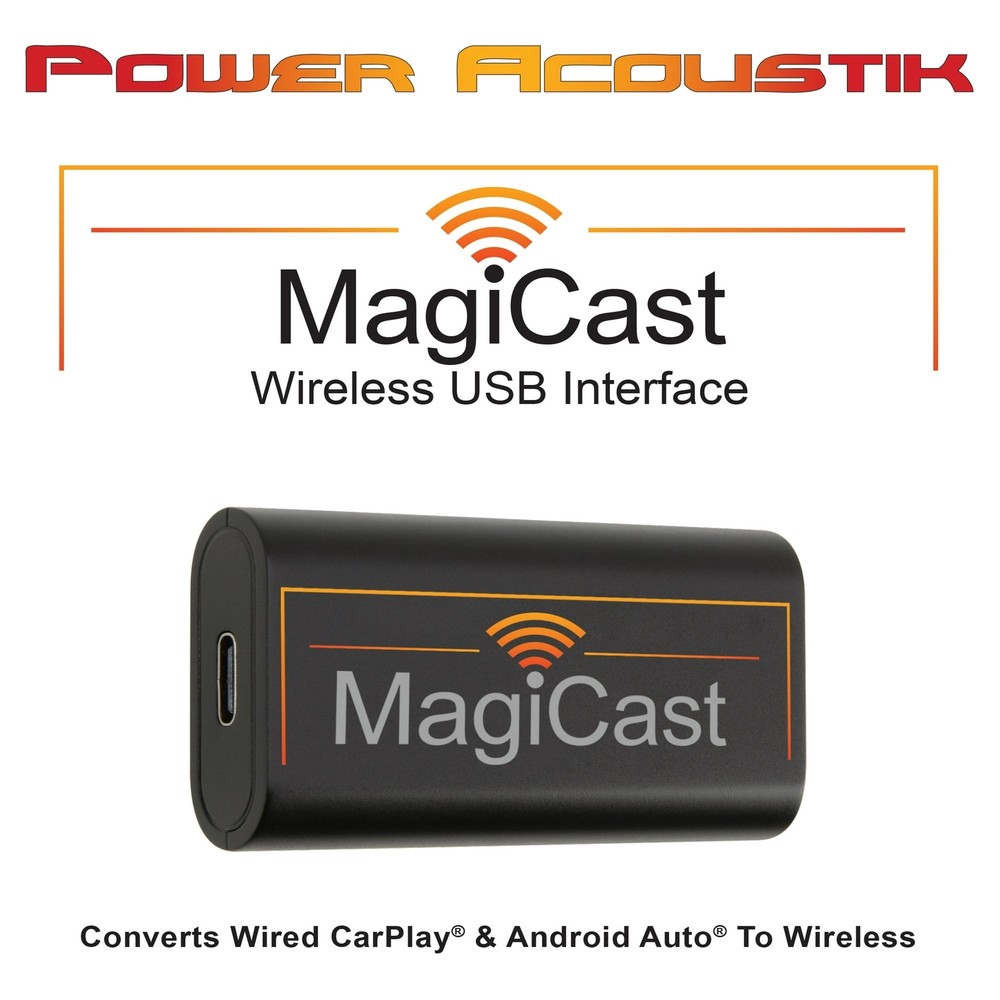 Power Acoustik MC-1 MagiCast Wireless CarPlay/Android Auto Adapter, Black