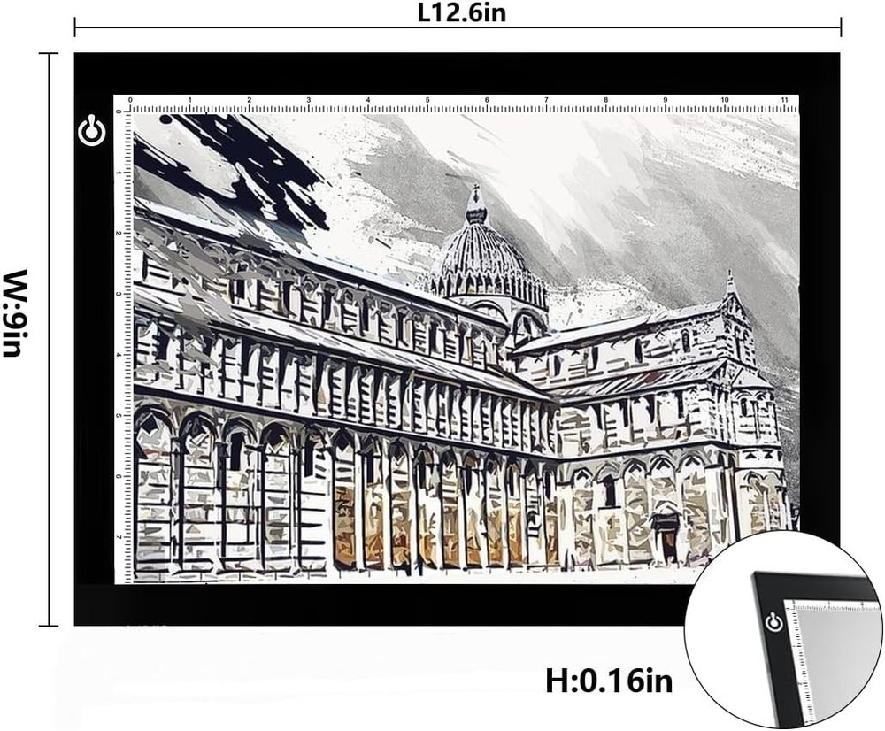 Dimmable A4 LED Light Pad - Perfect for Tattoo Transferring & Sketching