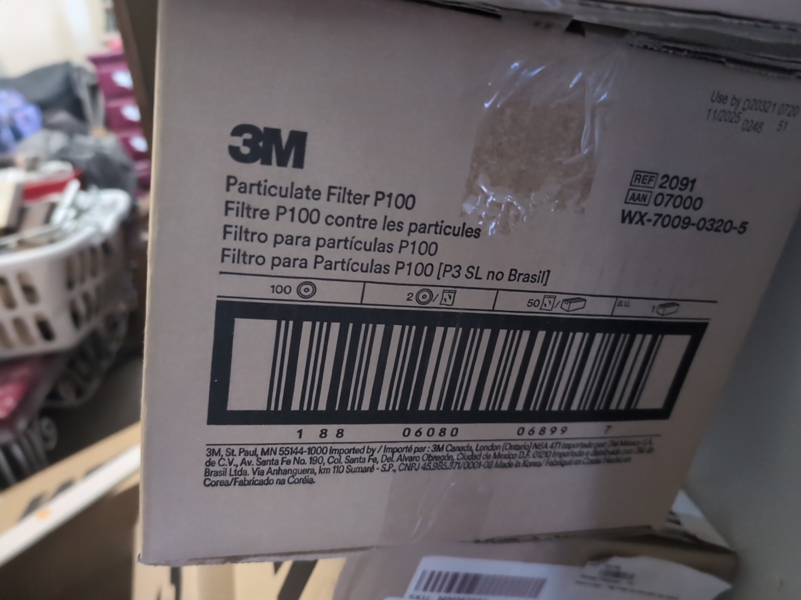 10 3M 2091 NIOSH P100 Particulate Filter 07000 Free Shipping Lot Of Ten Pairs