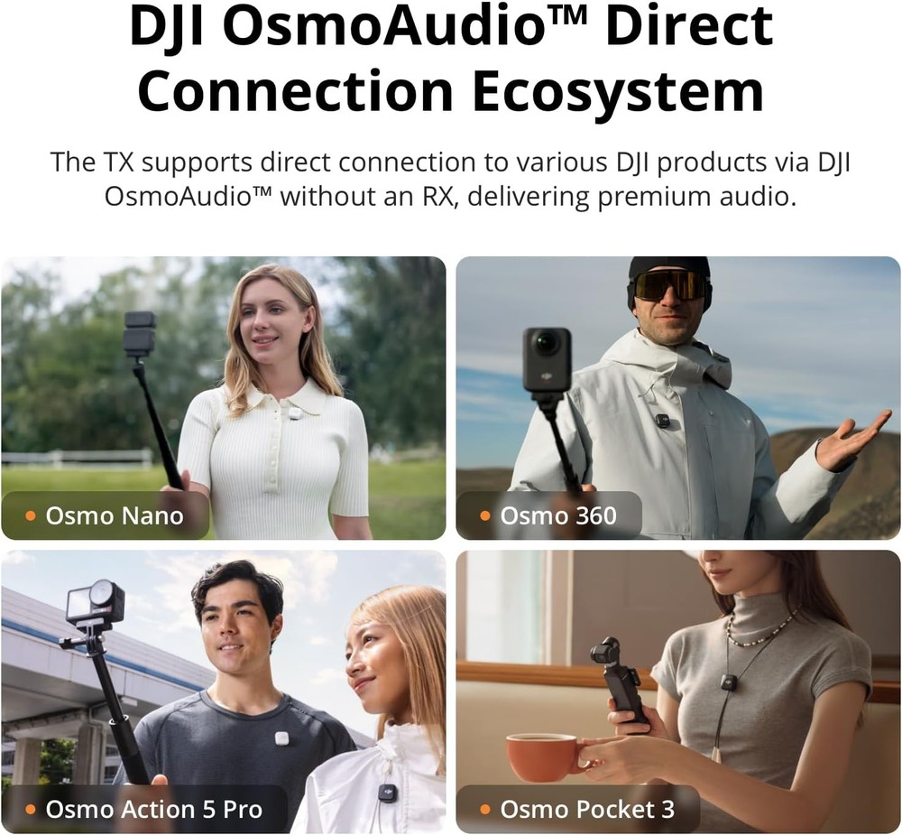 DJI Mic Mini Transmitter Infinity Black Wireless Mic for Action 5 Pro Pocket 3
