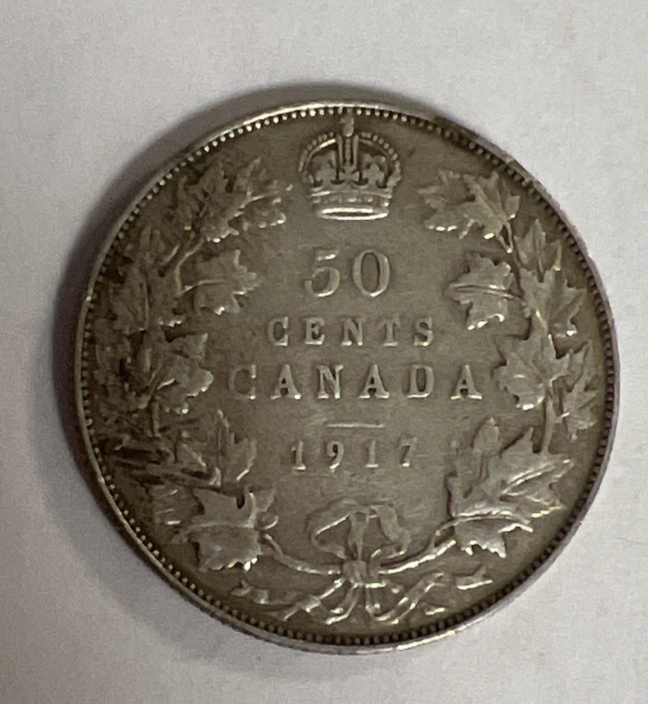 1917 Canada 50 Cents Silver Coin