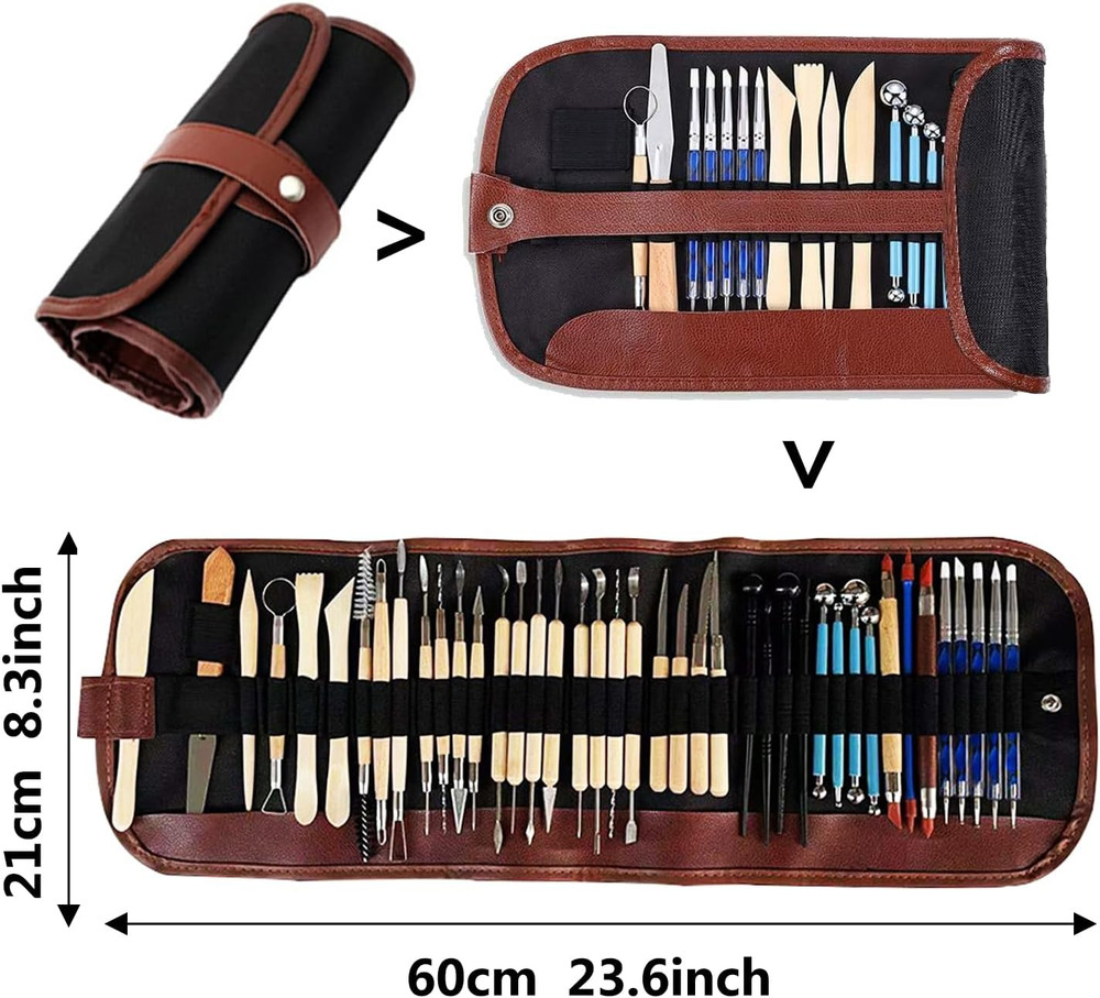 43 Pcs Pottery & Clay Sculpting Tools, Double Sided Ceramic Clay Carving Tool Se