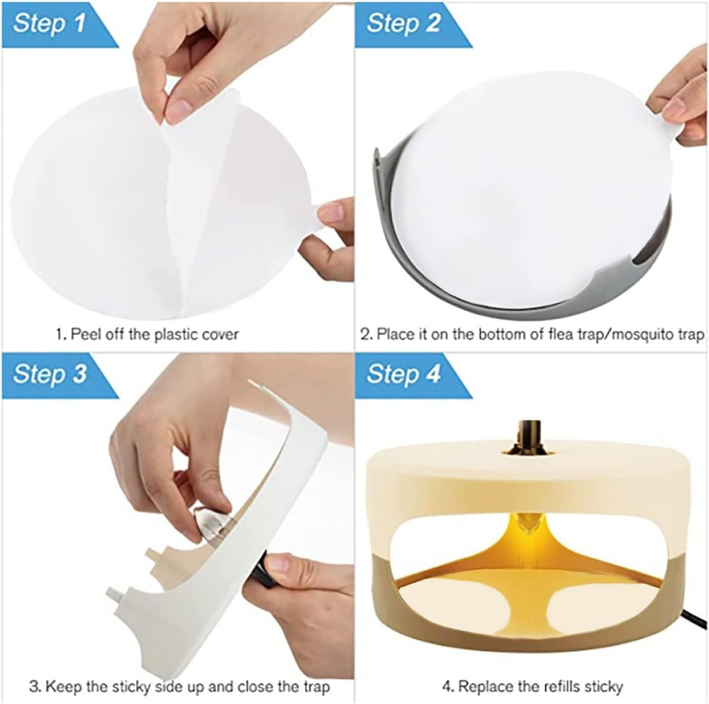 Flea Trap Refill Discs 7.1 Inch Replacement Glue Boards for Most Models Flea Tra