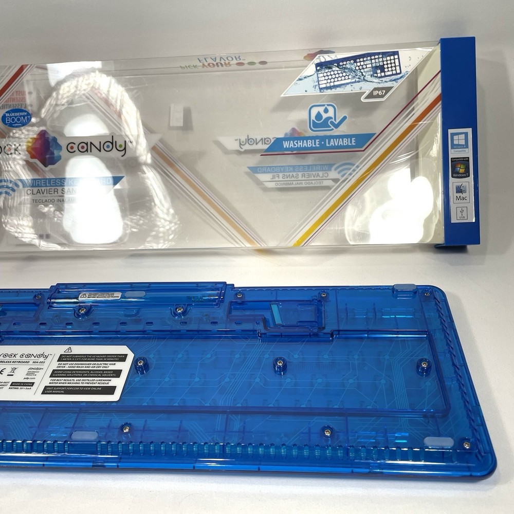 Rock Candy Blue Wireless Keyboard Washable No Dongle 904-005 - Untested READ