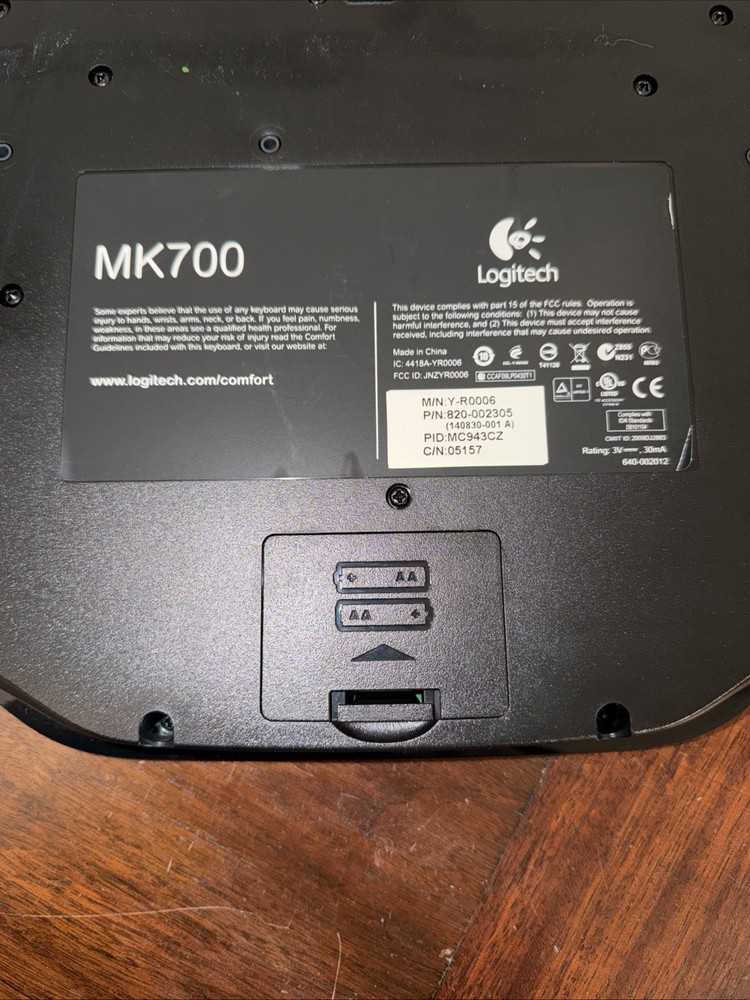 Logitech MK710 Performance Wireless Keyboard No Dongle