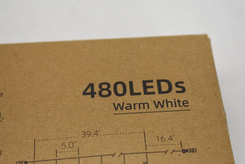 USOKYO LED Icicle String Lights 480 Warm White Plug-In Christmas 8 Modes Timer