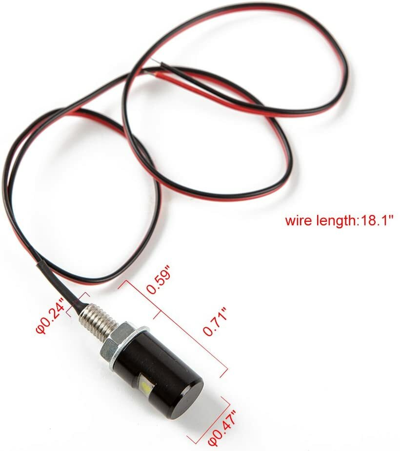 2x License Plate Light,Tag Screw Bolt Lamp,12V White LED Bulb for Car Motorcycle