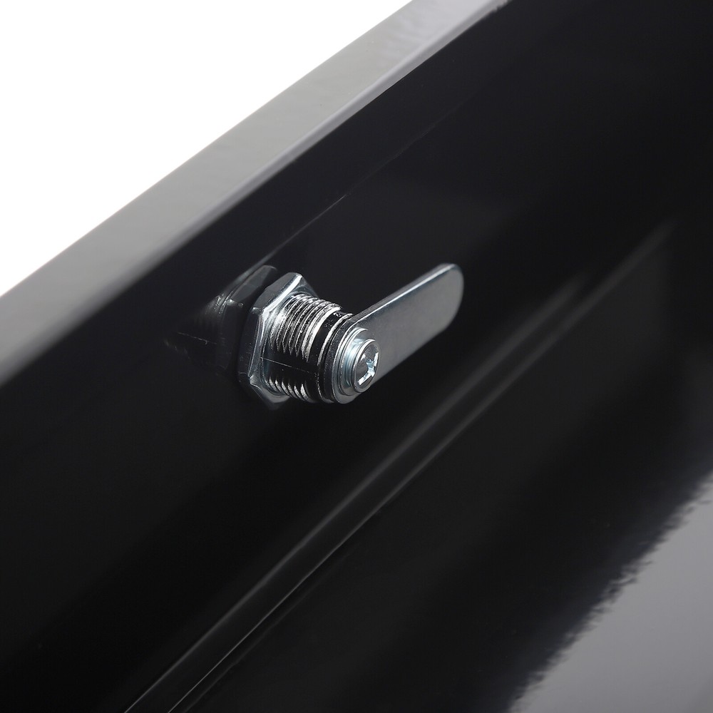 Sliding Pull-Out Drawer Under Desk Organizer with Lock for Office - Black
