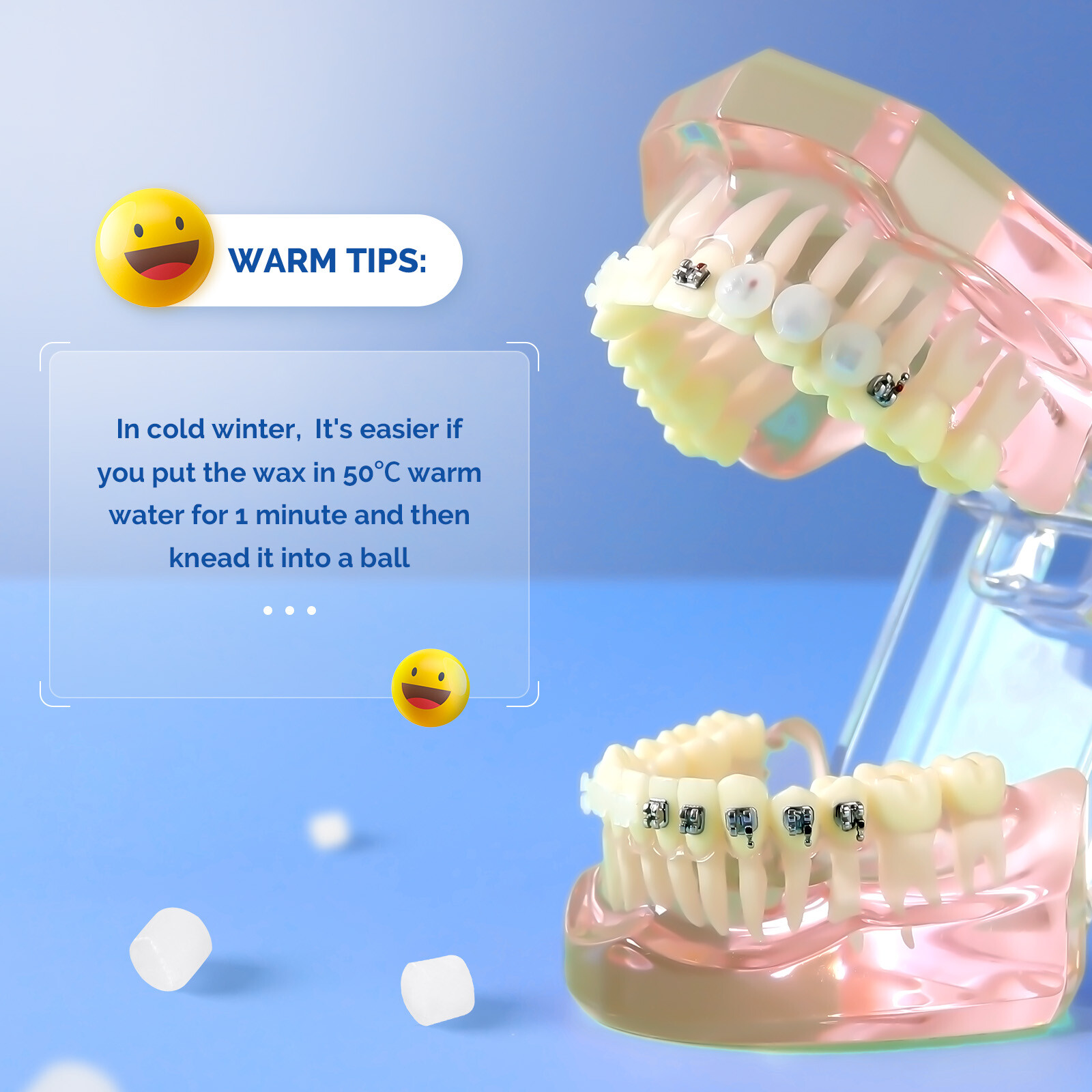 JMU Dental Oral Orthodontics Wax For Braces 50 Blocks Fruit Scent /Unscented