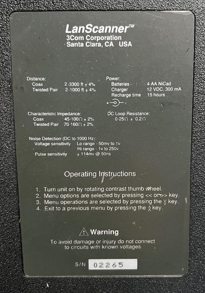 3Com LanScanner Network Cable Tester