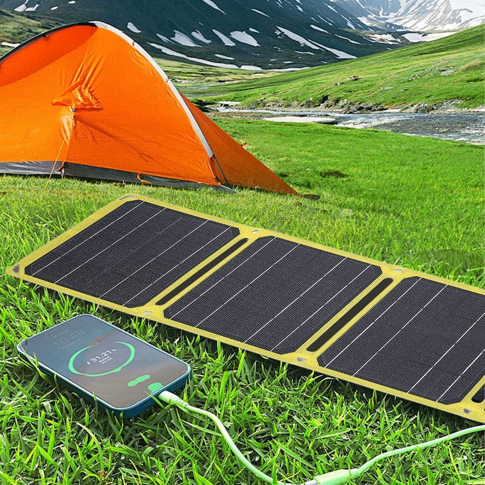 40W Foldable Solar Panel ETFE Monocrystalline Silicon Waterproof USB Type C DC