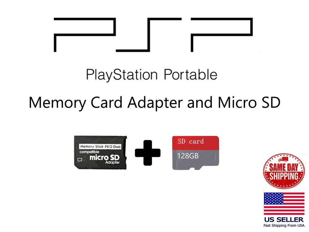 PSP Memory Card Adapter and 128GB Micro SD
