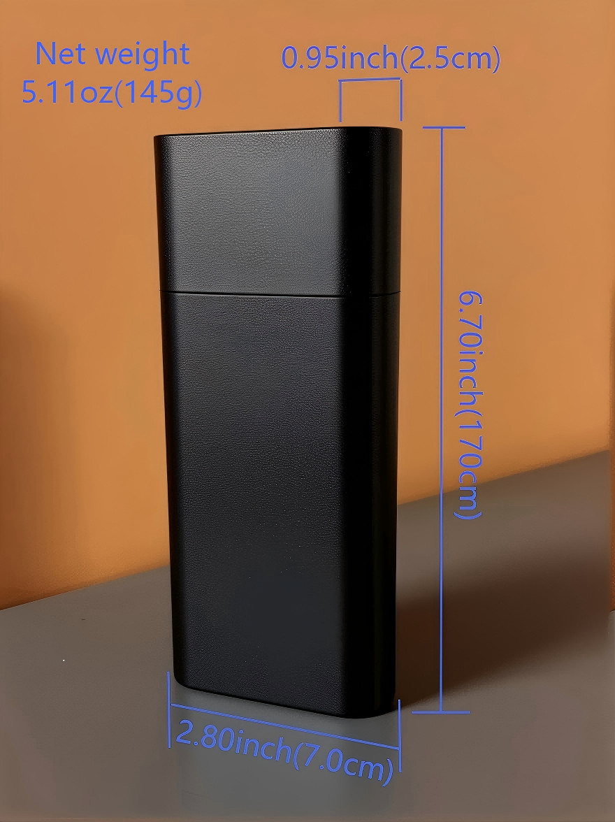 304 Stainless Steel Cigar Tube Holder-Travel Friendly, Durable Case -Matte Black