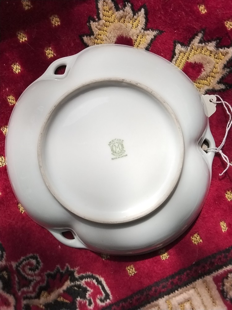 Noritake Oak Leaf Candy Dish 3 Handles Perfect Condition