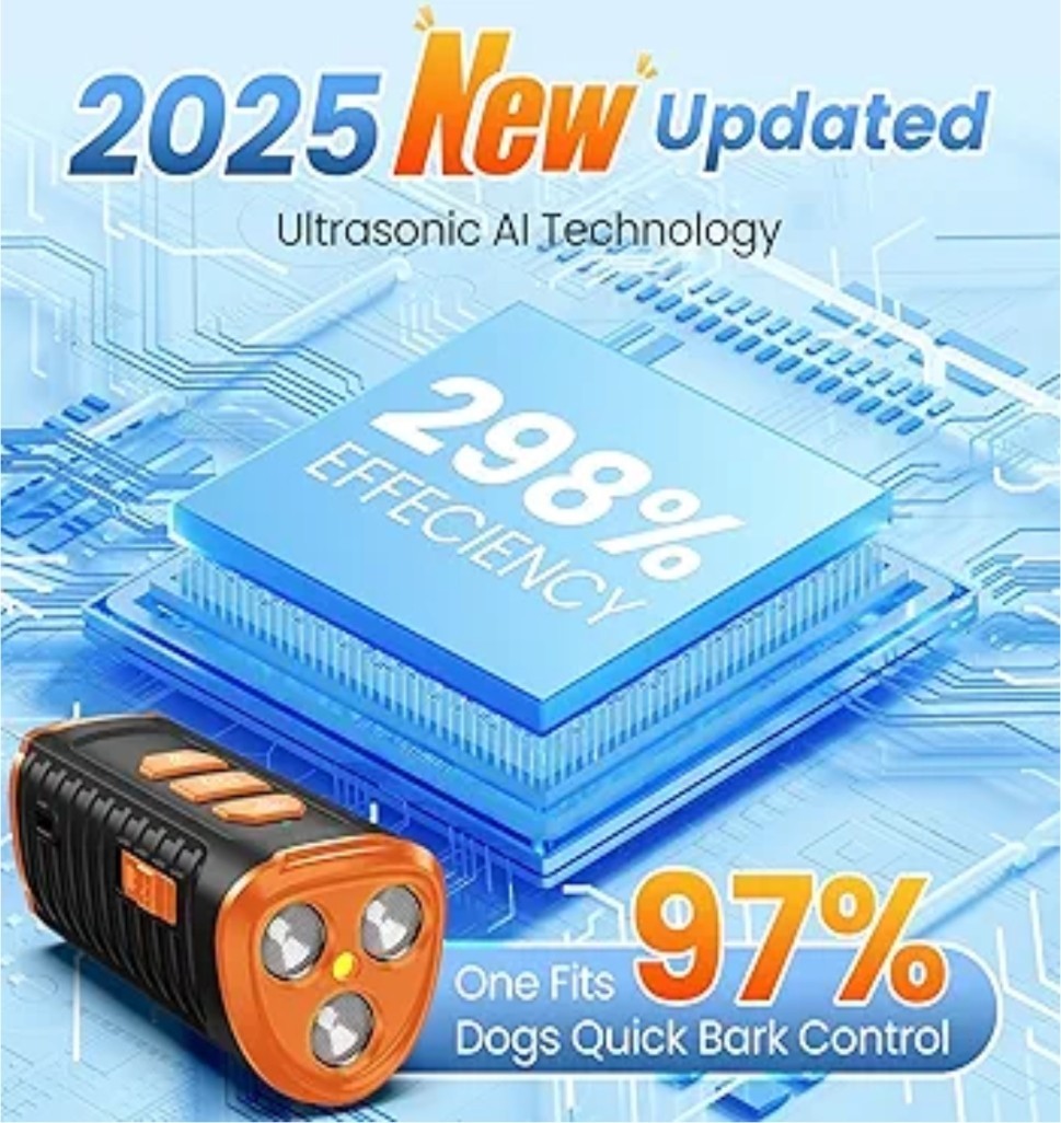 Ultrasonic Anti-Dog Bark Deterrent Device Stop Barking Repeller 4 Mode with LED