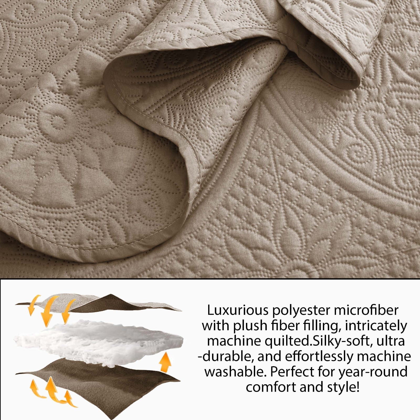 Ultra Soft Quilt Bedspread Set Reversible Coverlet Bedding Throw Twin Queen King