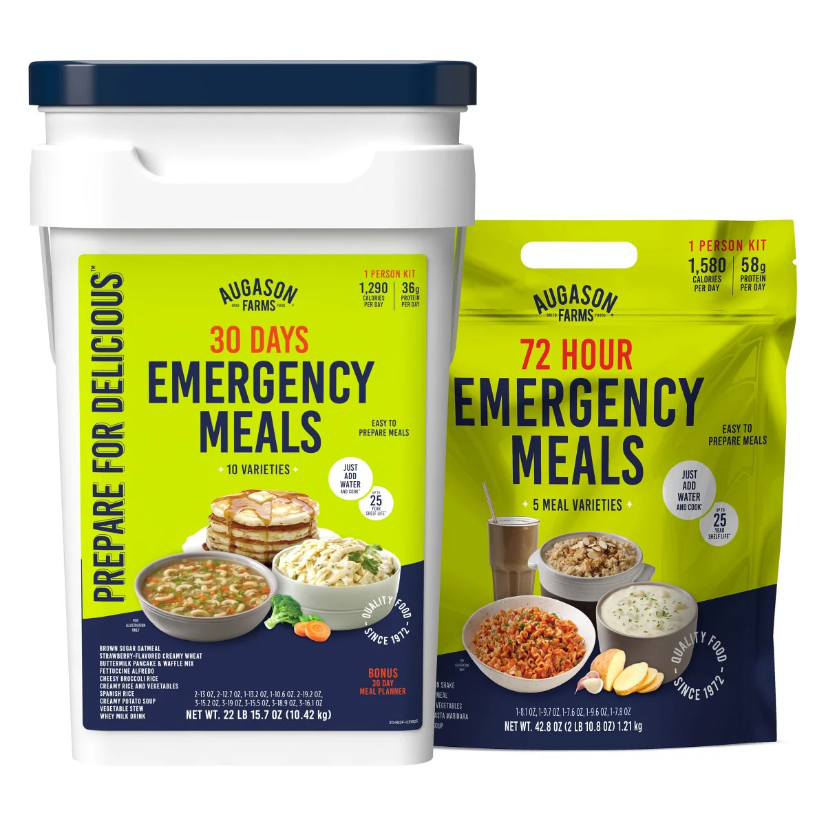 Augason Farms 30-Day Emergency Food Supply Bucket & 72-Hour Kit, MRE Prepper NEW