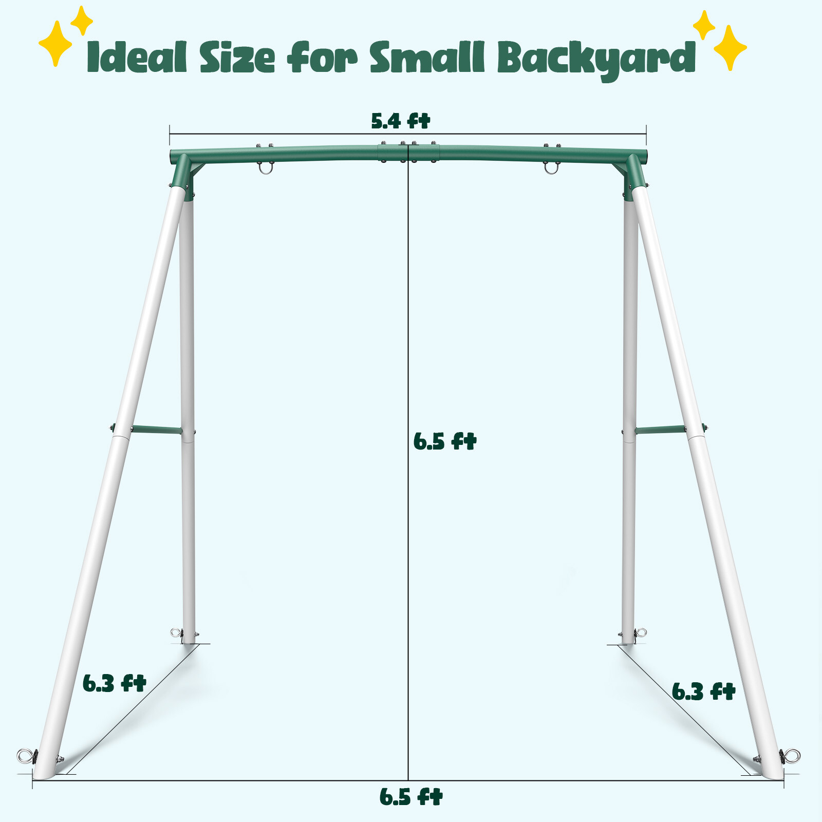 500lbs Metal Swing Set for Backyard Heavy Duty Frame with 50" Large Saucer Swing