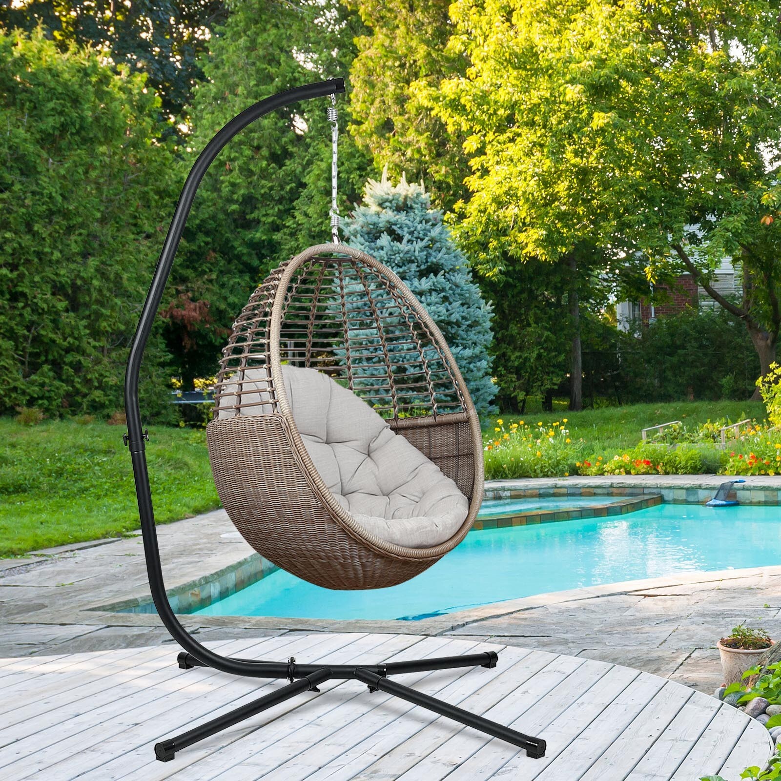 Aoodor Hammock C Stand(Only) Solid Steel Construction For Hanging Swing Chair