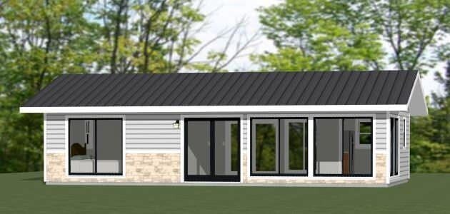 36x20 House -- 1 Bedroom 1 Bath -- 720 sq ft -- PDF Floor Plan -- Model 1B