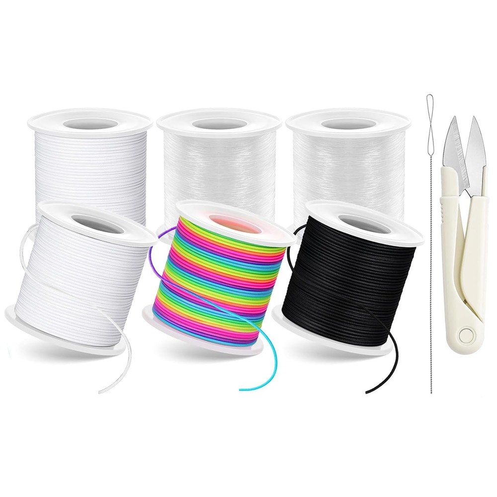 8pcs Elastic String Bracelet Making Kit, Stretchy Bracelet String (786 ft Tot...