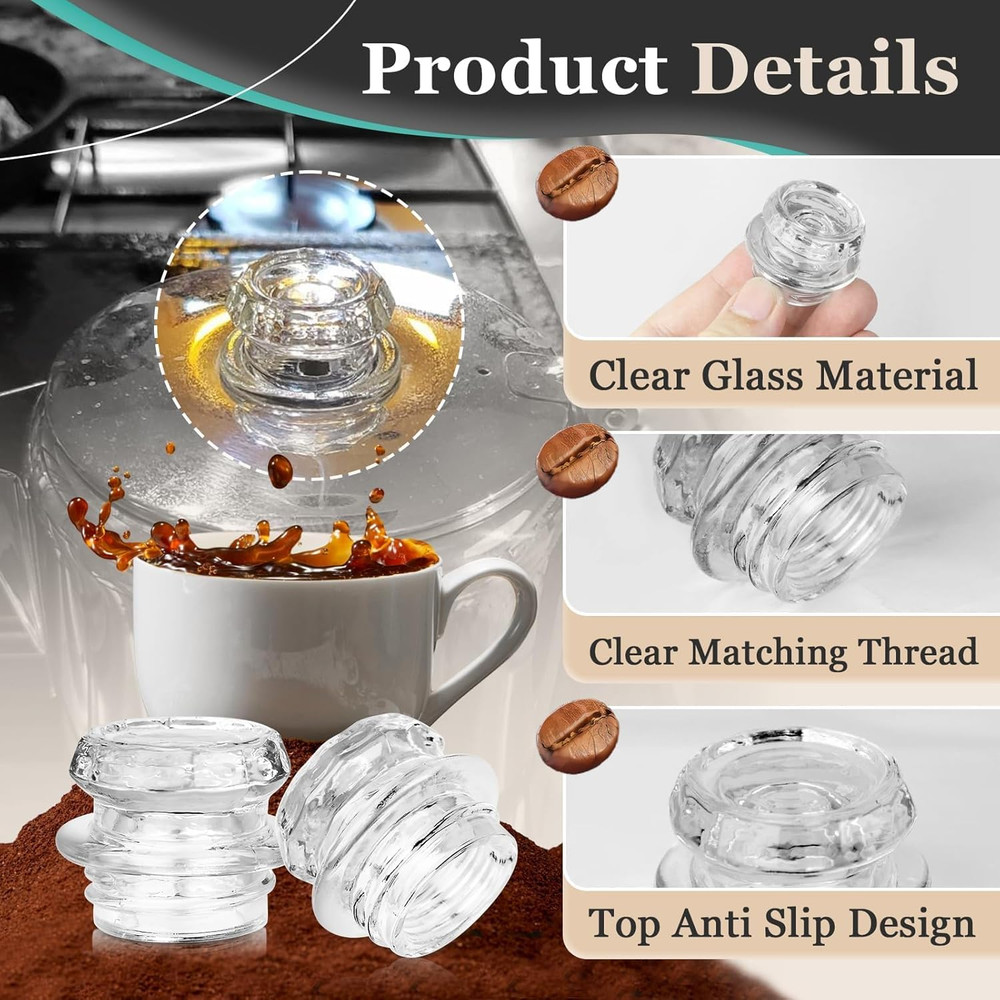 4Pcs Coffee Percolator Glass Top Replacement - Percolator Glass Top Replacement