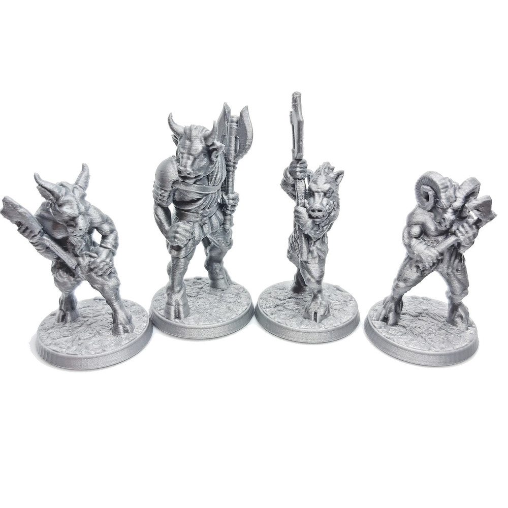 Beastmen - 3D Printed, Miniature, 28mm scale, Tabletop, TTRPG, DND