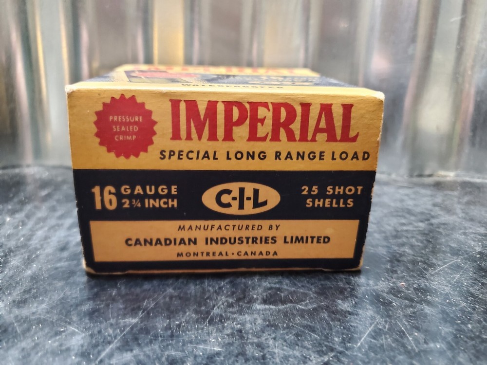 Imperial Special Long Range Load 16 GA Shotgun Shells Empty Box C-I-L