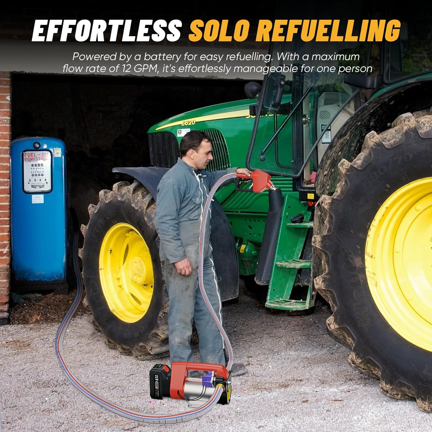 Fuel Transfer Pump Battery Powered 4000mah 21V Cordless Diesel Transfer Pump Kit