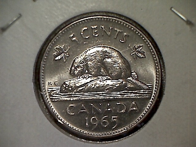 1965 Canada Uncirculated, Proof-Like - 5 Cent Coin (B)