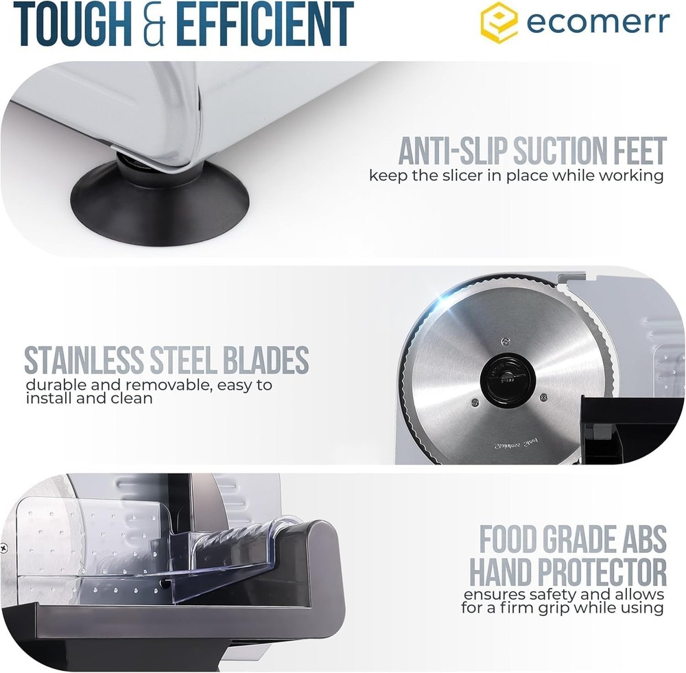 Electric Meat & Cheese Slicer - Compact & Efficient for Every Kitchen