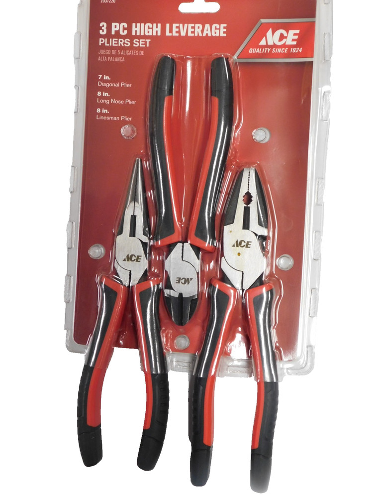 ACE 3 Piece High Leverage Pliers Set