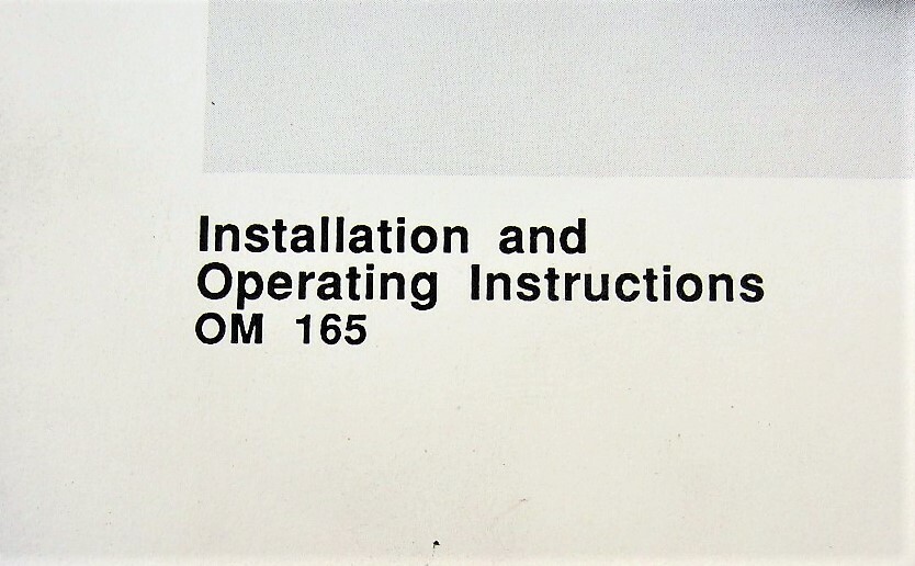 Millipore Wafergard Installation & Operating Instructions OM 165