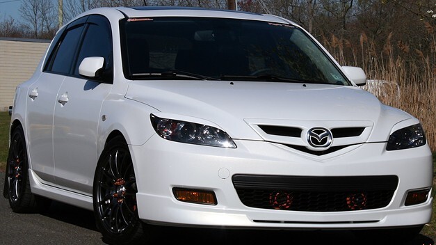 Eyelids eyebrows FRONT headlight brows for MAZDA 3 HATCHBACK & AXELA WHITE A4D
