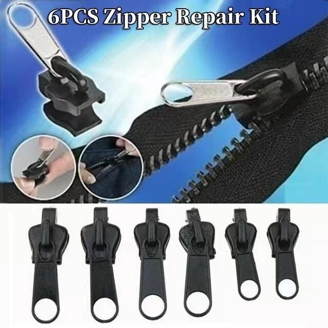 Zip Replacement Zipper Slider Instant Repair Universal Puller Kit Sizes