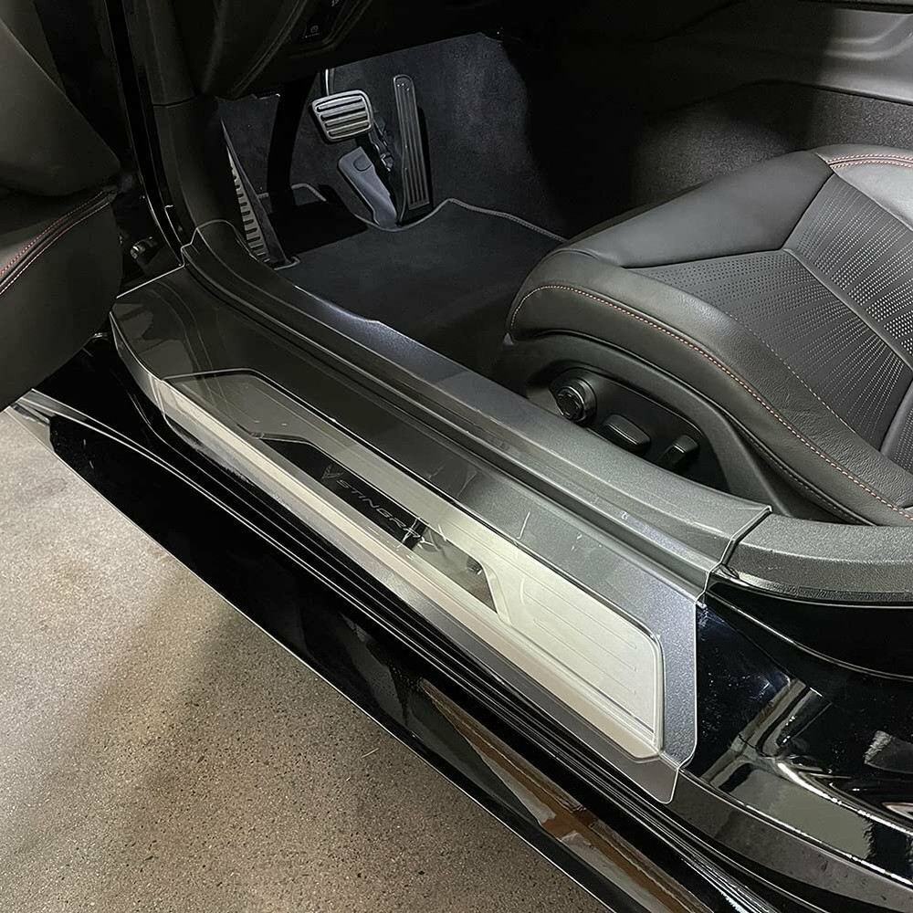 C8 Corvette Clear Door Sill Protectors