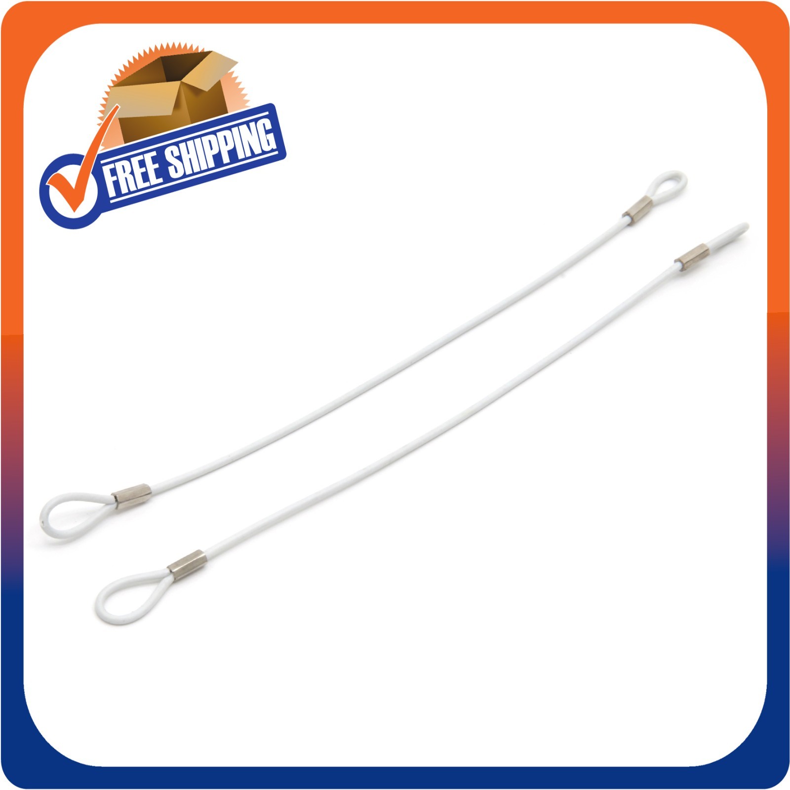 500 SECURITY LANYARD 2 LOOP WHITE 8 INCH LOSS PREVENTION CHECKPOINT COMPATIBLE