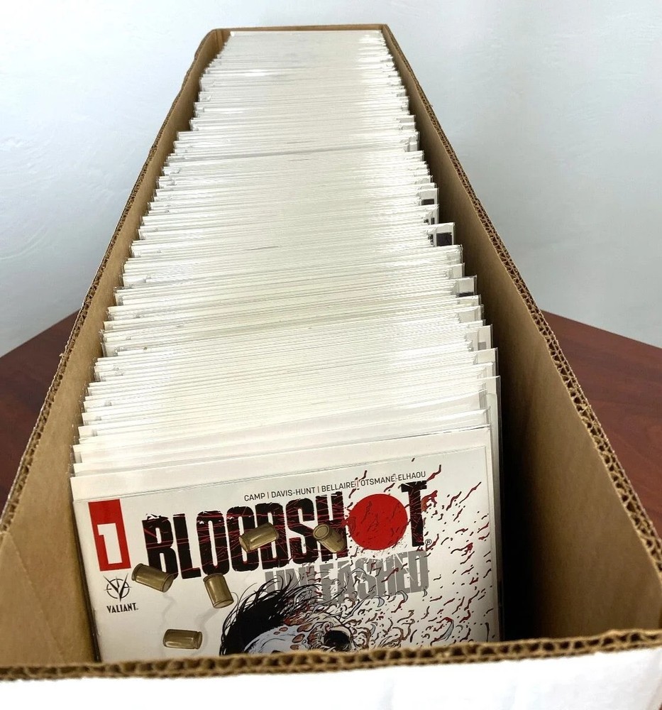 2 BCW Quality Long Comic Book Storage Boxes Thick & Stackable White Cardboard