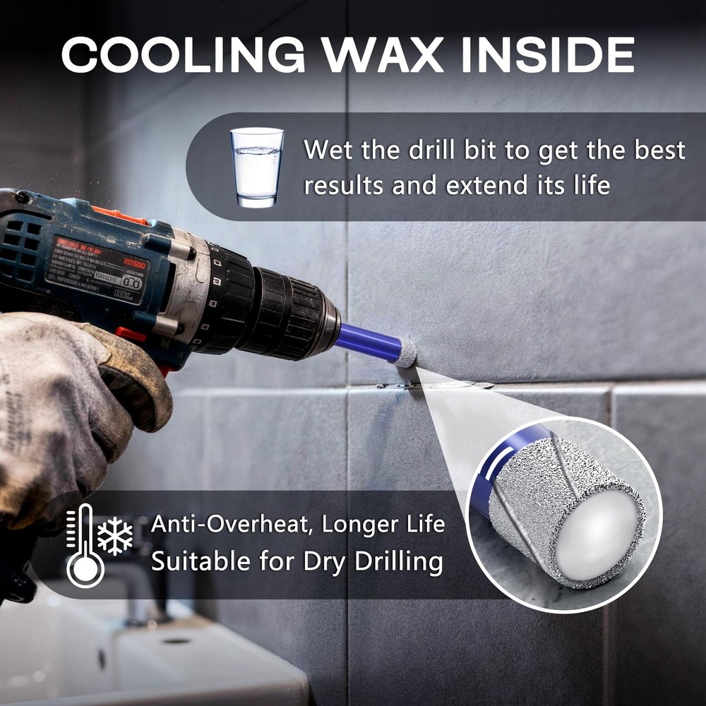 9-Piece Dry Diamond Drill Bit Set for...