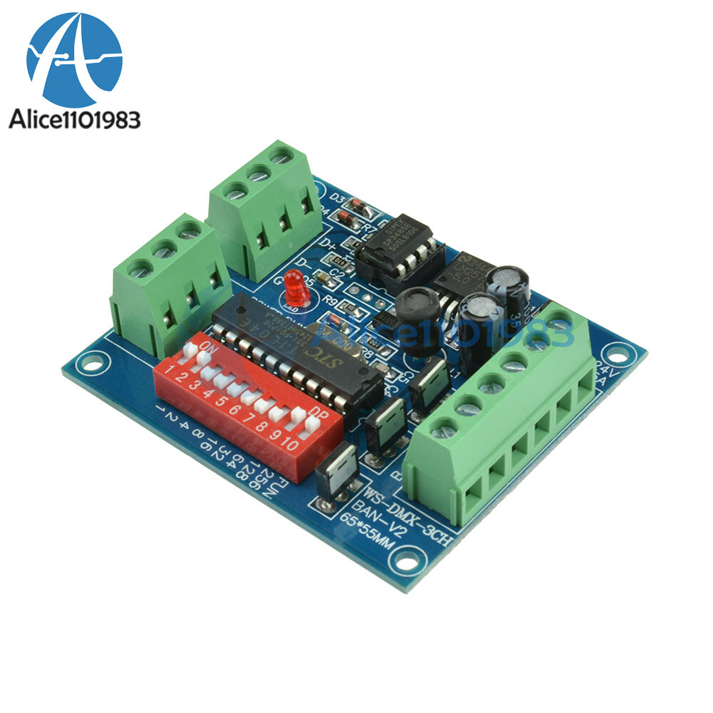 DMX512 Decoder 3-CH Channel 15A RGBW Controller LED stage lighting CMOS Output