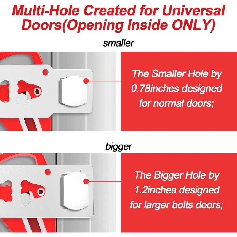 2 Pcs Heavy Portable Door Lock for Travel Door Lock Self-Defense Security Device