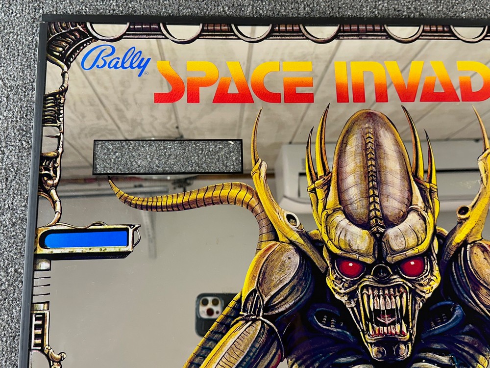 Bally Space Invaders Pinball Machine Game Backglass ORIGINAL Inner