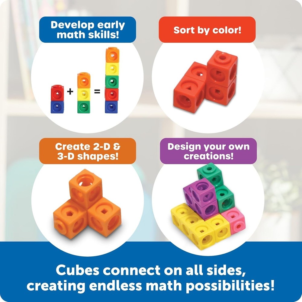 MathLink Cubes 100-Count Set for Creative Learning - Perfect for Homeschooling