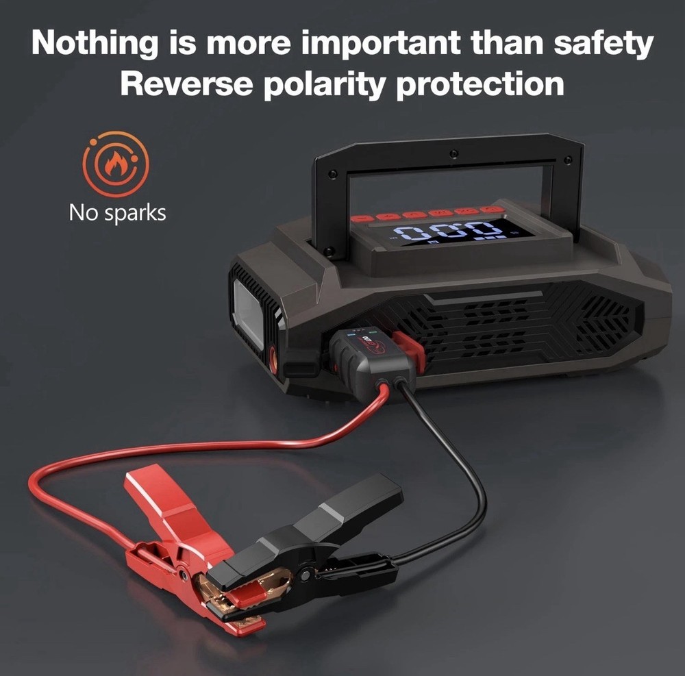 Outlev Jump Starter 6000A Air Compressor 160PSI Multi-Functional Emergency Kit