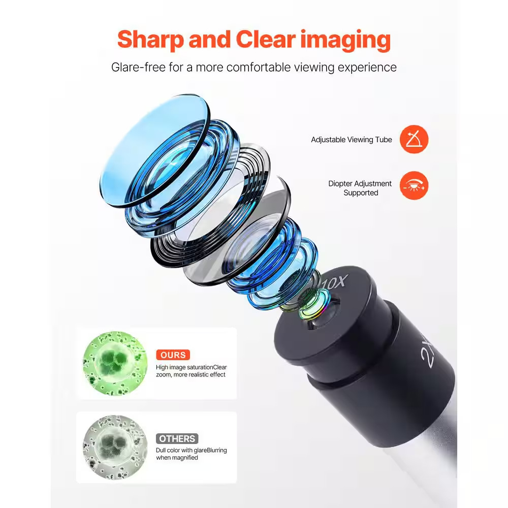 Microscope for Kids Adults, 40X-2000X Professional Compound Microscope Mobile Ph