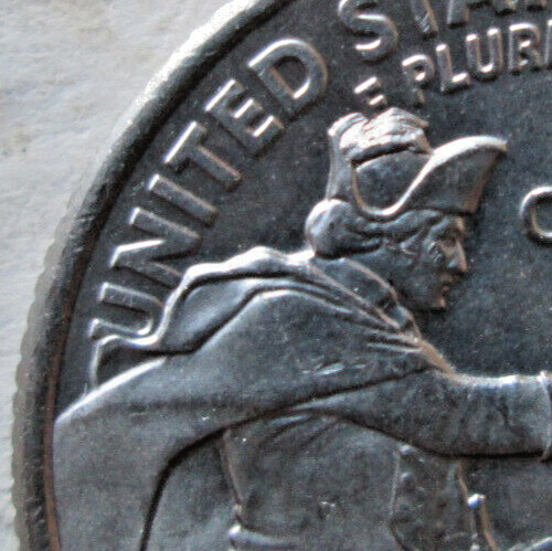 2021-P "CROSSING THE DELAWARE" REVERSE INTERIOR DIE BREAK ERROR, MS++,CIRCULATED