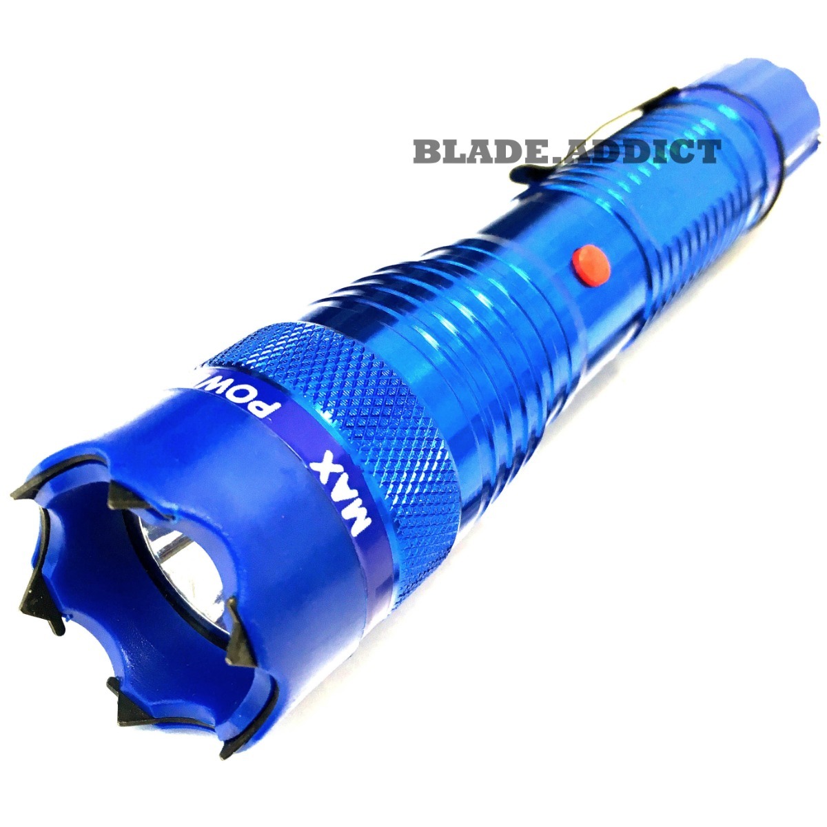 ALL Metal MILITARY 230MV LED Flashlight STUN GUN Blue w/ Carrying Case