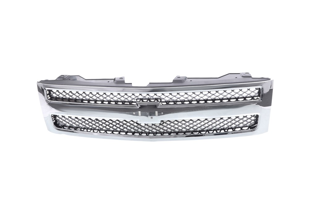 For 07-13 Chevy Silverado 1500 Grille Chrome Outer Frame With Black Mesh Insert