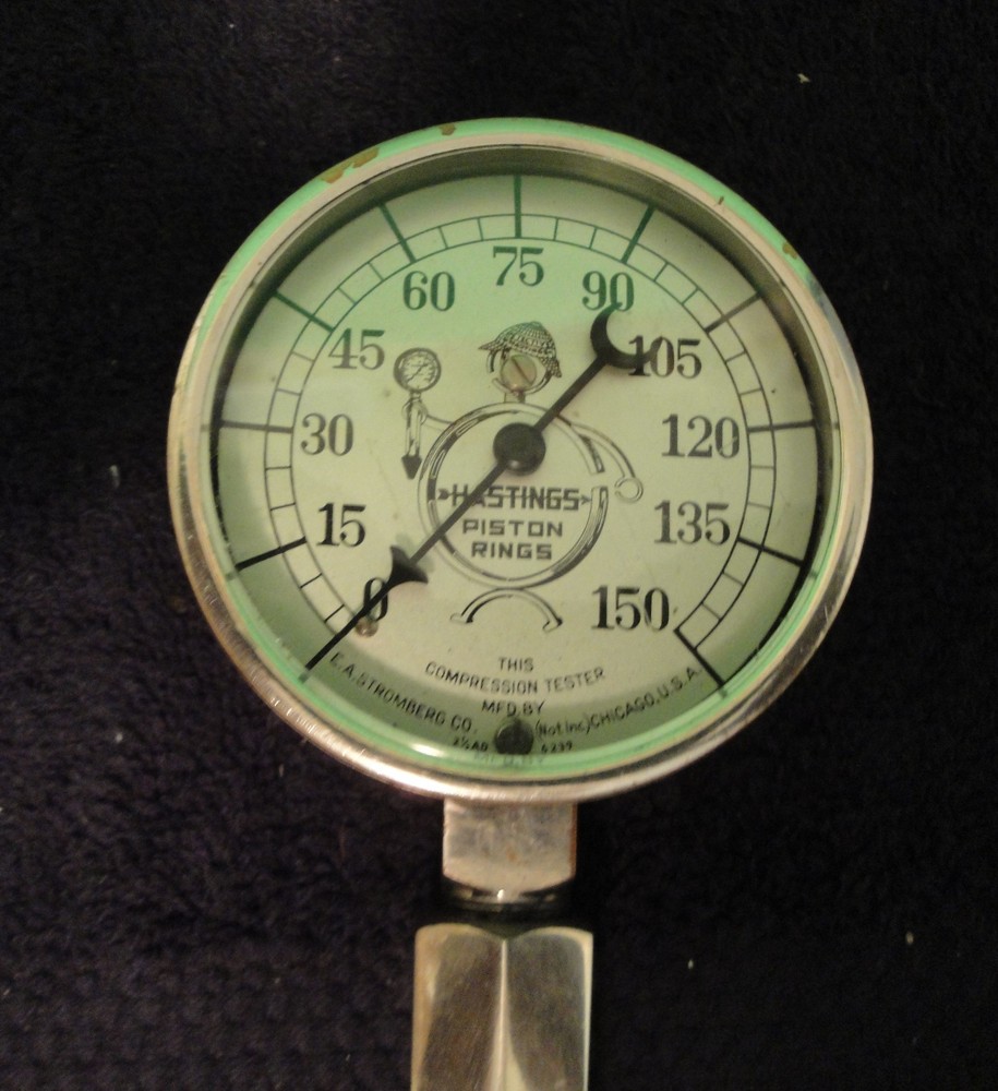 Vintage Compression Tester Hastings Piston Rings 6239 E.A. Stromberg