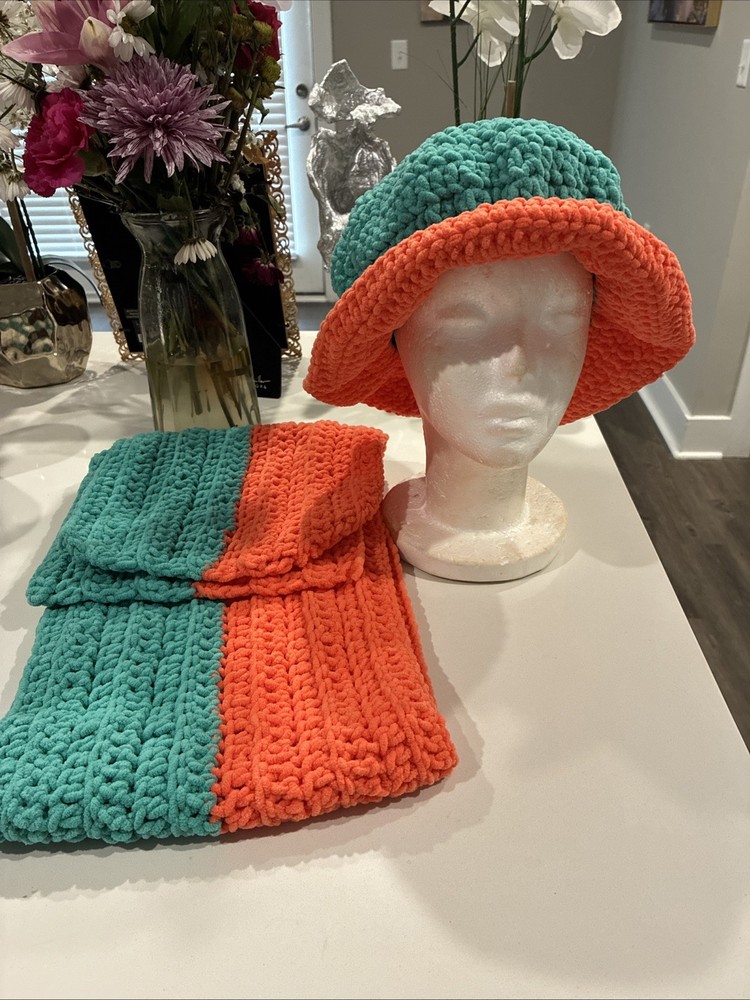 Handmade Crochet hat and scarf.